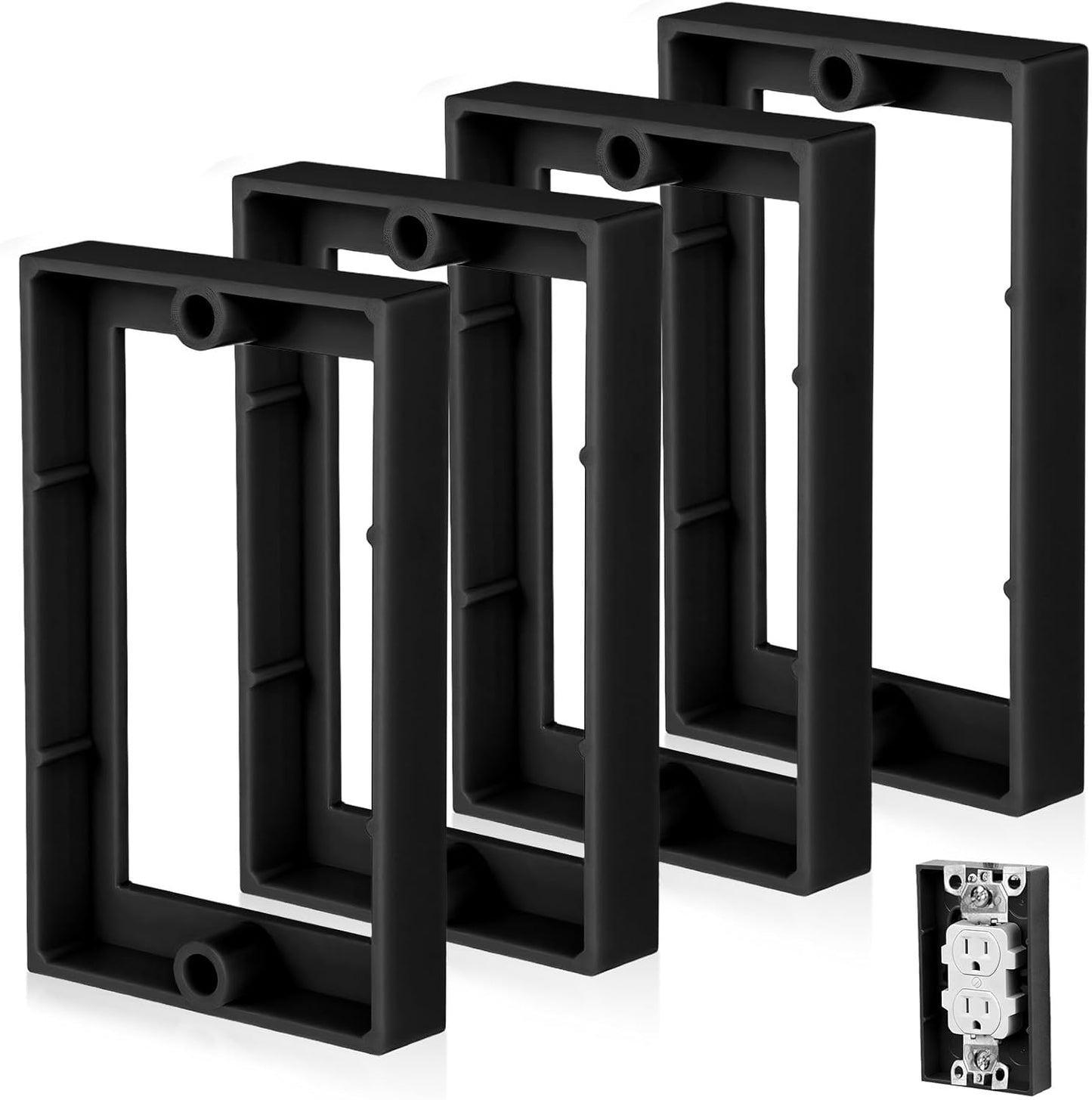 Extensor caja eléctrica 1/2pulg para receptáculos negro