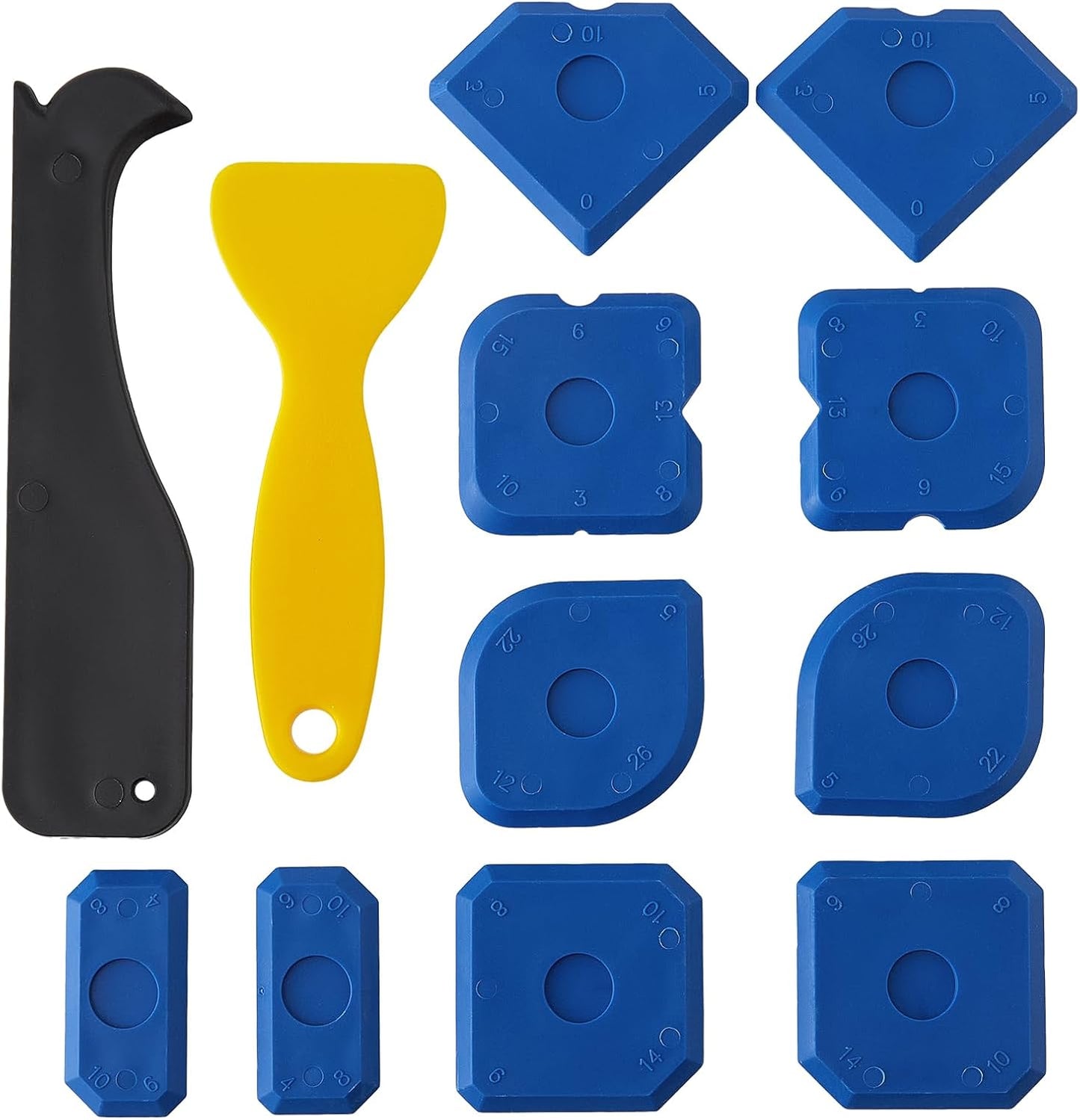 Kit 12 Pzas Herramientas Silicona para Calafatear Azulejos Azul