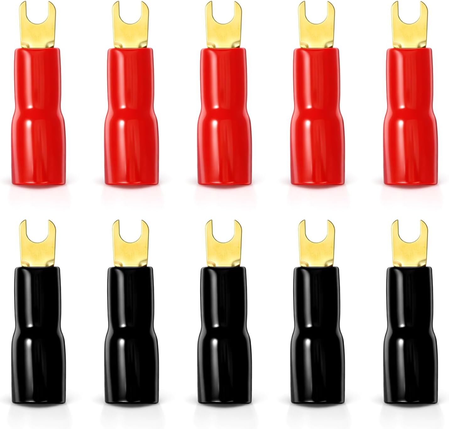 10 Conectores Terminal Pala 4GA Adaptador Barrera Crimpado