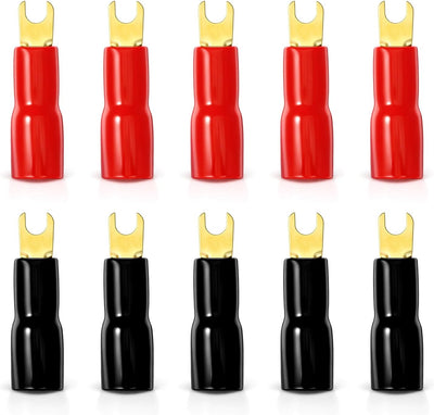 10 Conectores Terminal Pala 4GA Adaptador Barrera Crimpado