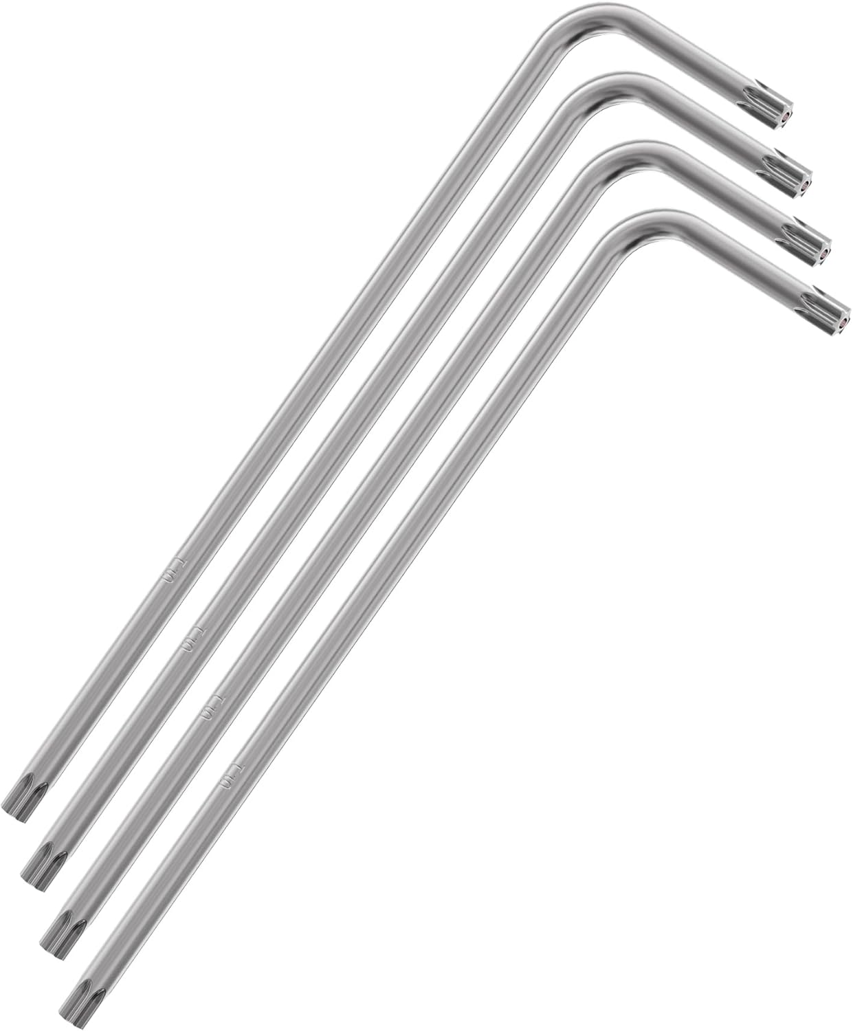 4 Pzas llave estrella T10 antirrobo acero cromo-vanadio