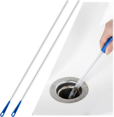 2 Cepillos Limpieza Drenaje Extra Largo 23.6pulg Inodoro Cocina