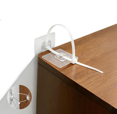 Anclajes adhesivos para muebles seguros niños y mascotas 16uds