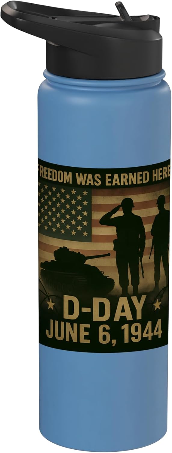 Botella de agua acero inoxidable D-Day 1944-2026 con aislamiento