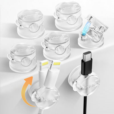 7 Pzas Organizadores Cables Transparentes Escritorio