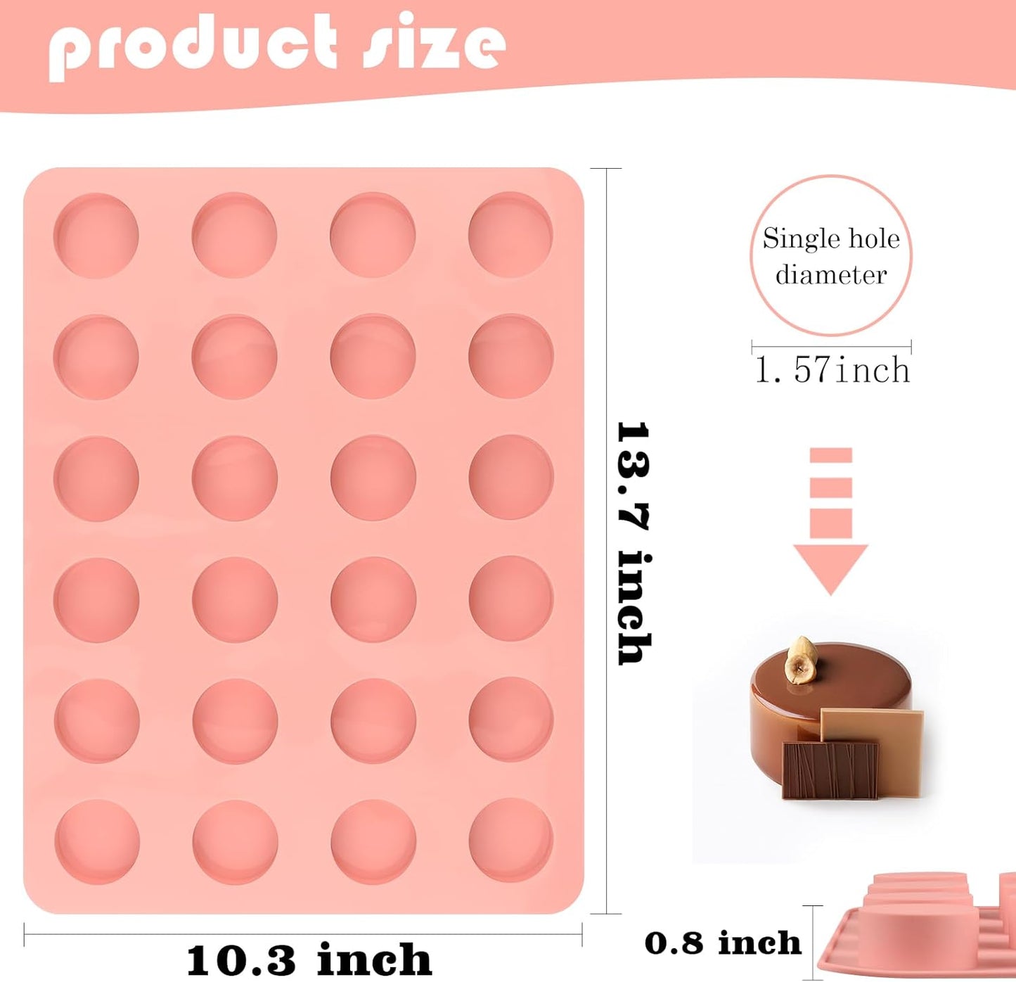 Moldes silicona mini 24 cavidades para cupcakes dulces gelatina