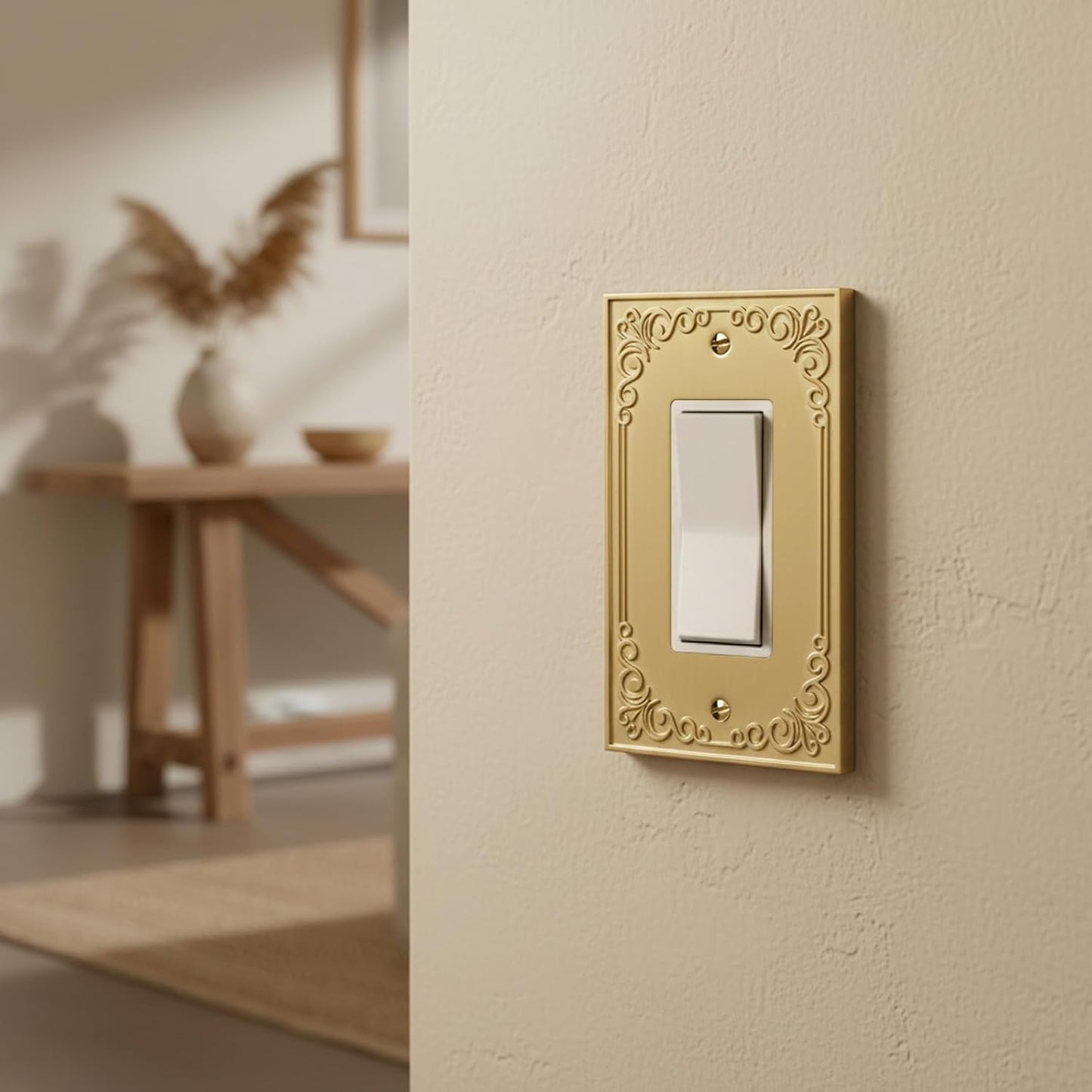Cubierta placa pared metal dorado interruptor luz decorativa