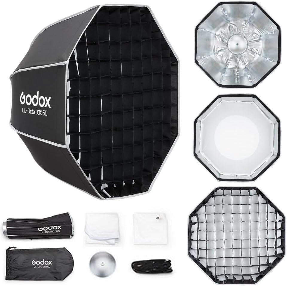 Caja luz octogonal Bowens Mount 23.6pulg con difusores