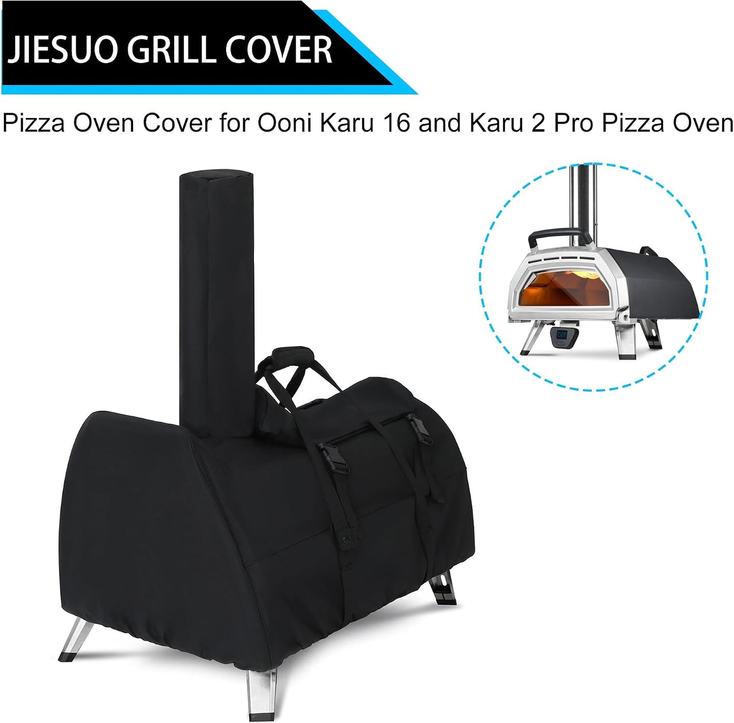 Funda pizza Ooni Karu 16 y 2 Pro resistente agua con bolsa chimenea