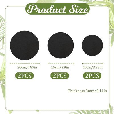 6 Tapetes Redondos Fieltro Reversibles para Plantas