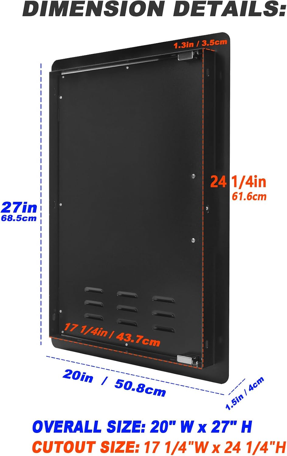 Puerta cocina barbacoa acero negro 17x24pulg