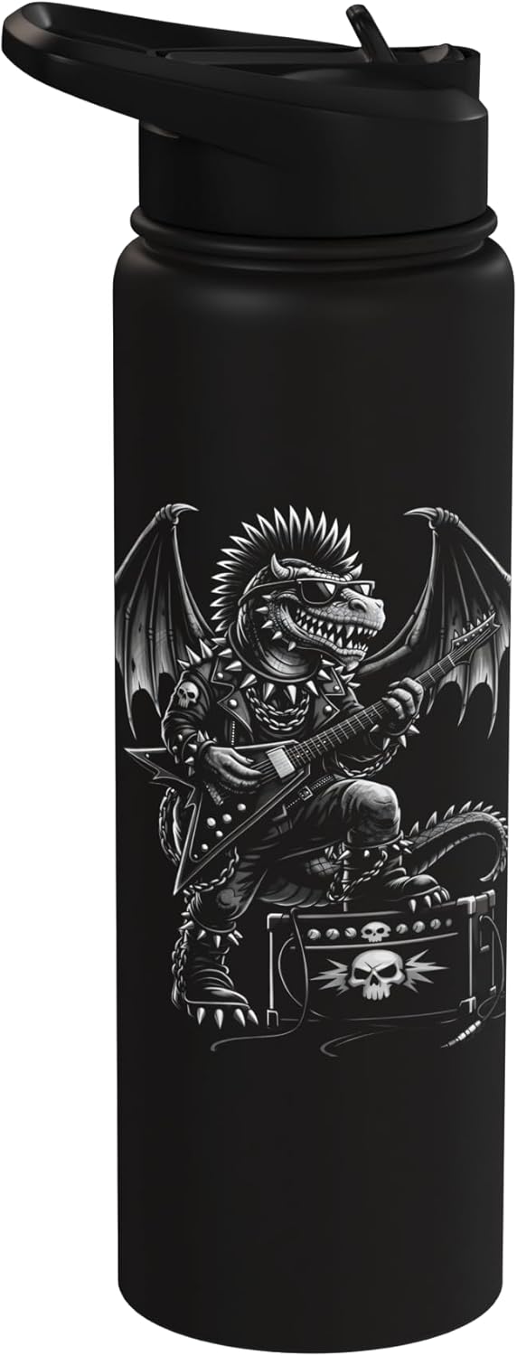 Botella de agua acero inoxidable Punk Rock Grunge con diseño dragón