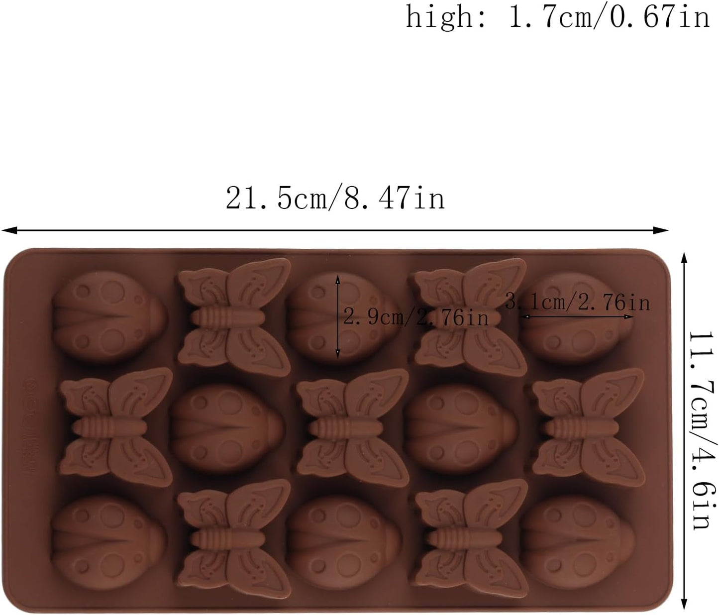 Moldes de silicona para dulces de mariposa y chocolate con 15 cavidades