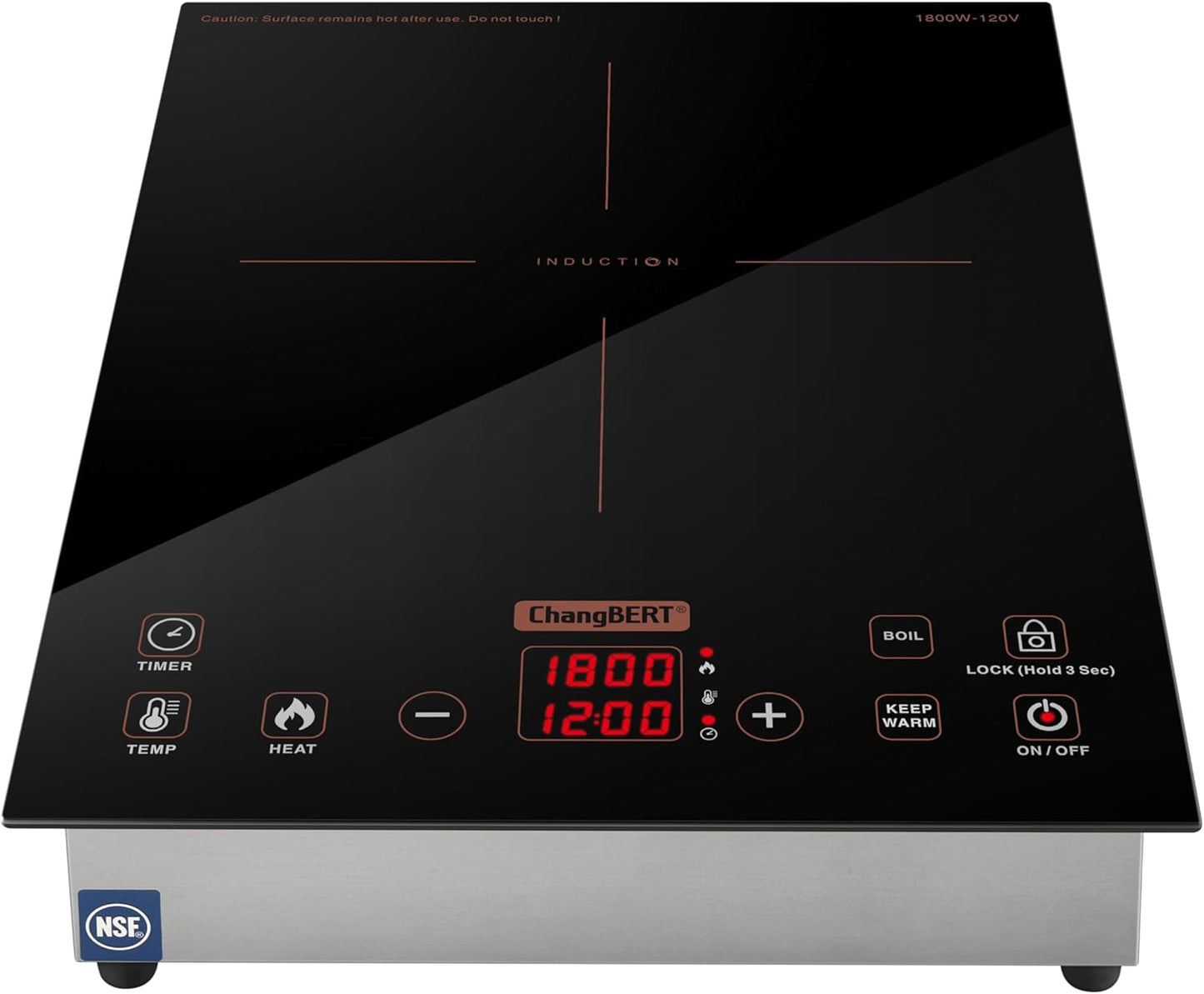 Placa inducción integrada NSF 8pulg control temperatura