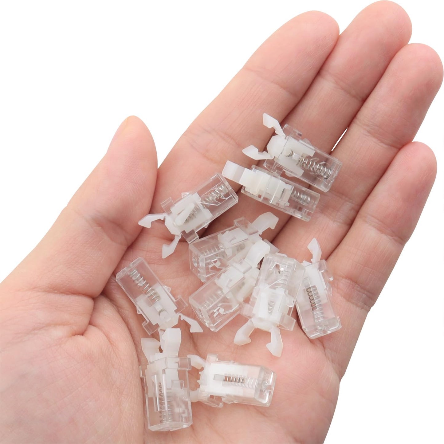 Clips repuesto cubo botón pulsador plástico transparente