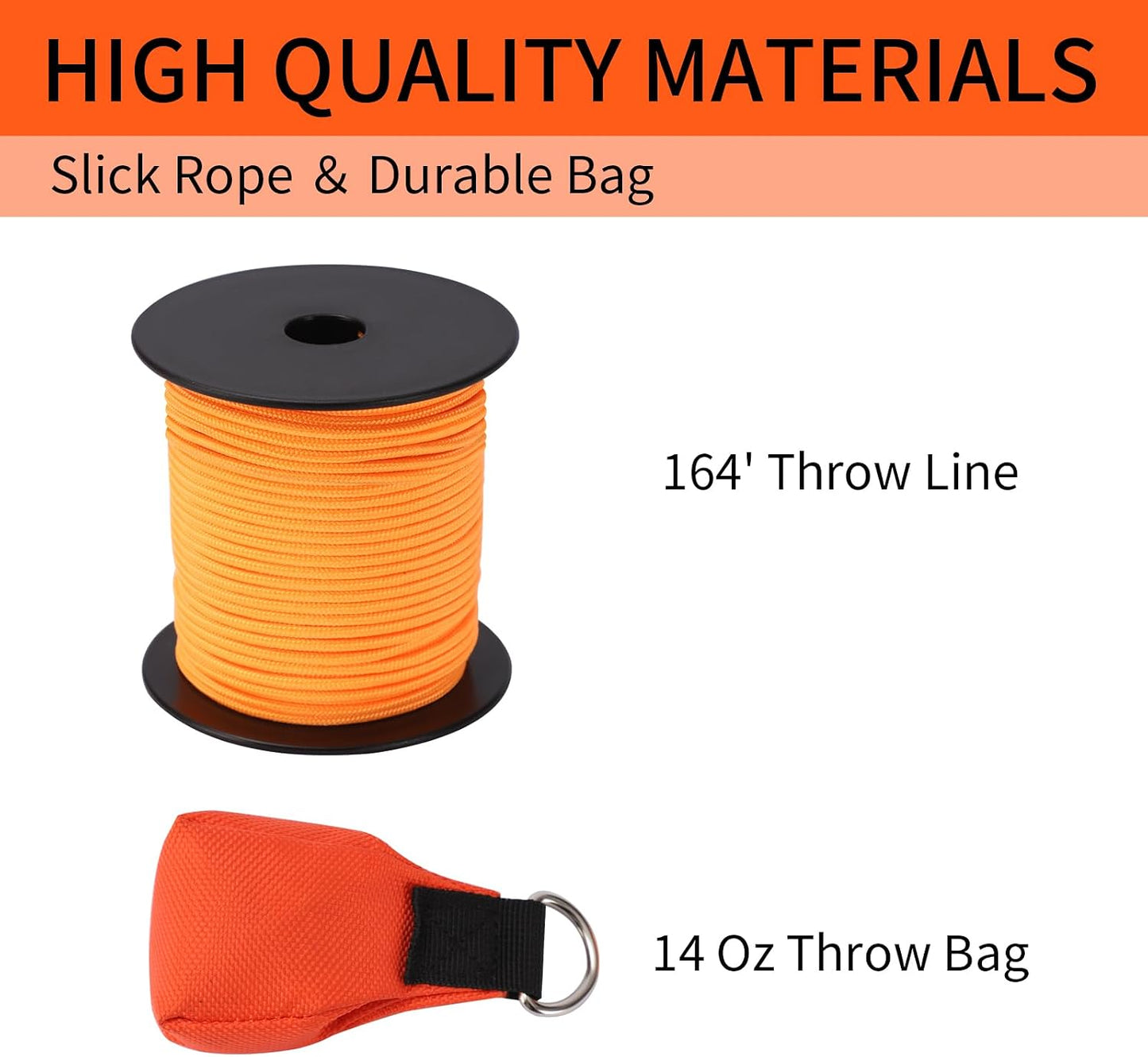 Kit tiro arborista cuerda poliéster 164ft bolsa 14oz