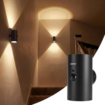 Aplique pared sensor movimiento control remoto LED negro