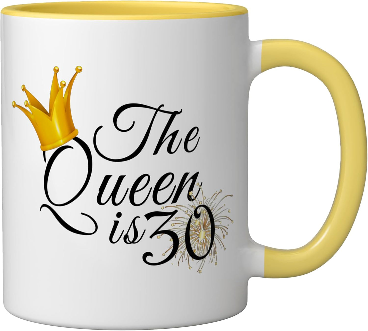 Taza Cerámica para Cumpleaños 30 Años Amarillo/Blanco
