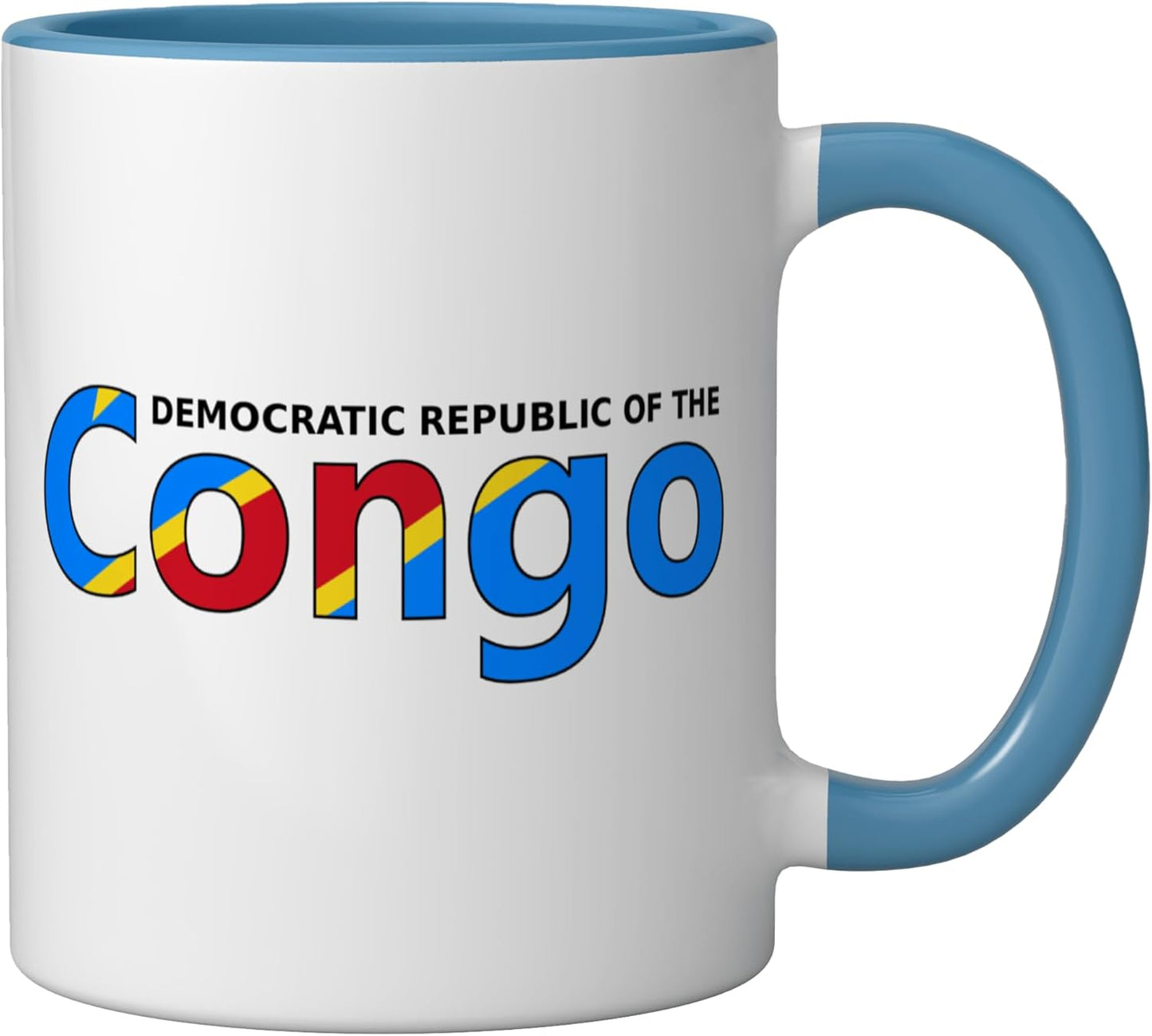 Taza Cerámica Congo Bandera DR Congo Azul Blanco