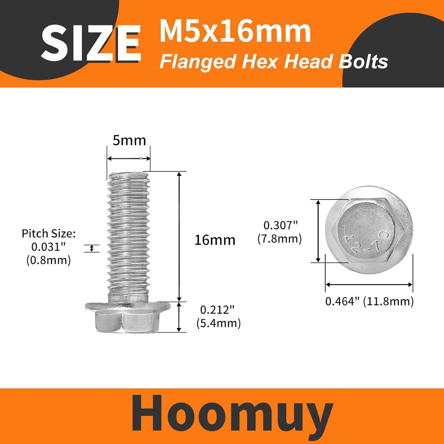 Tornillos M5 x 0.630pulg acero inox 304 50uds