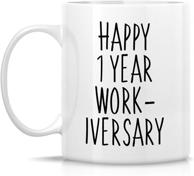 Taza de café o té para aniversario laboral humorístico 11 oz