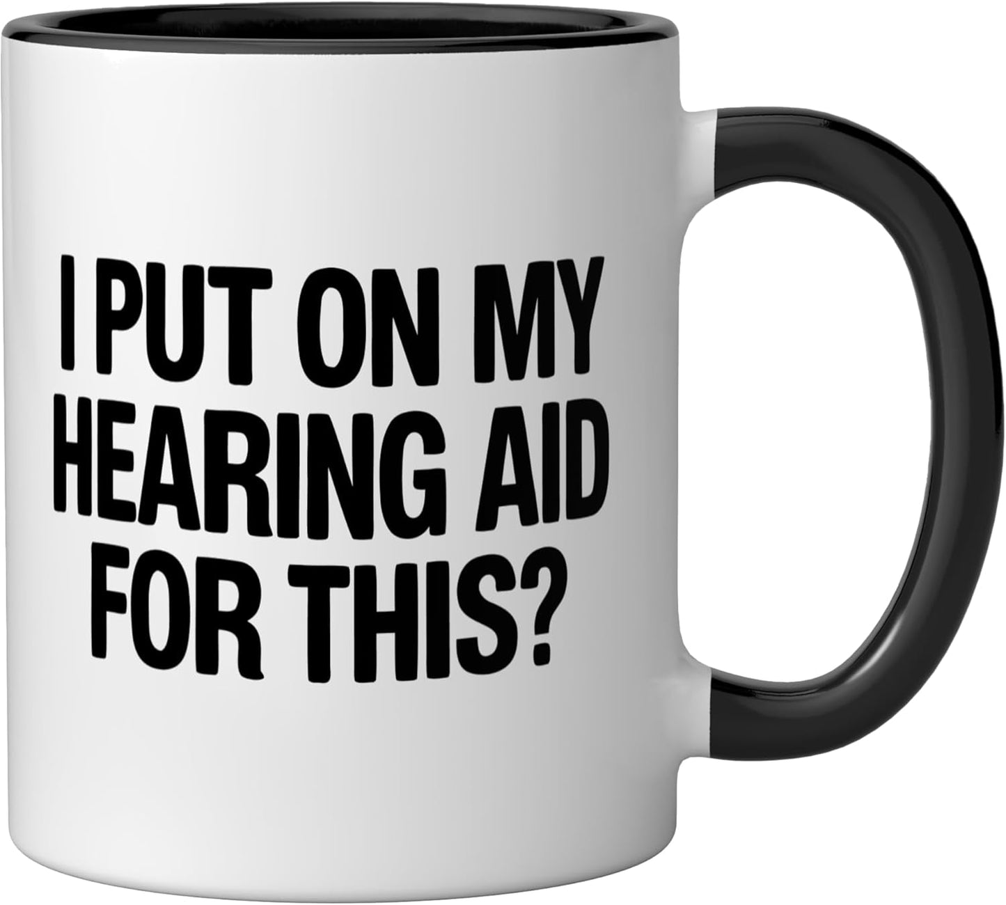 Taza de cerámica para audífonos divertida negra/blanca