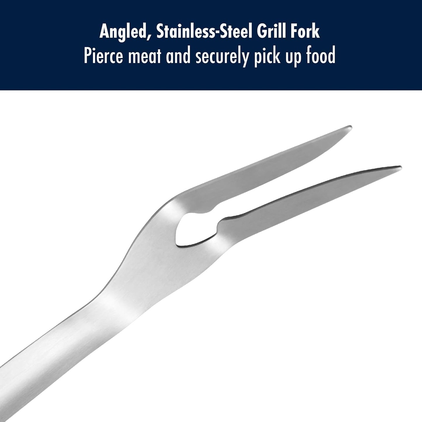 Tenedor parrilla acero inox mango largo para asar
