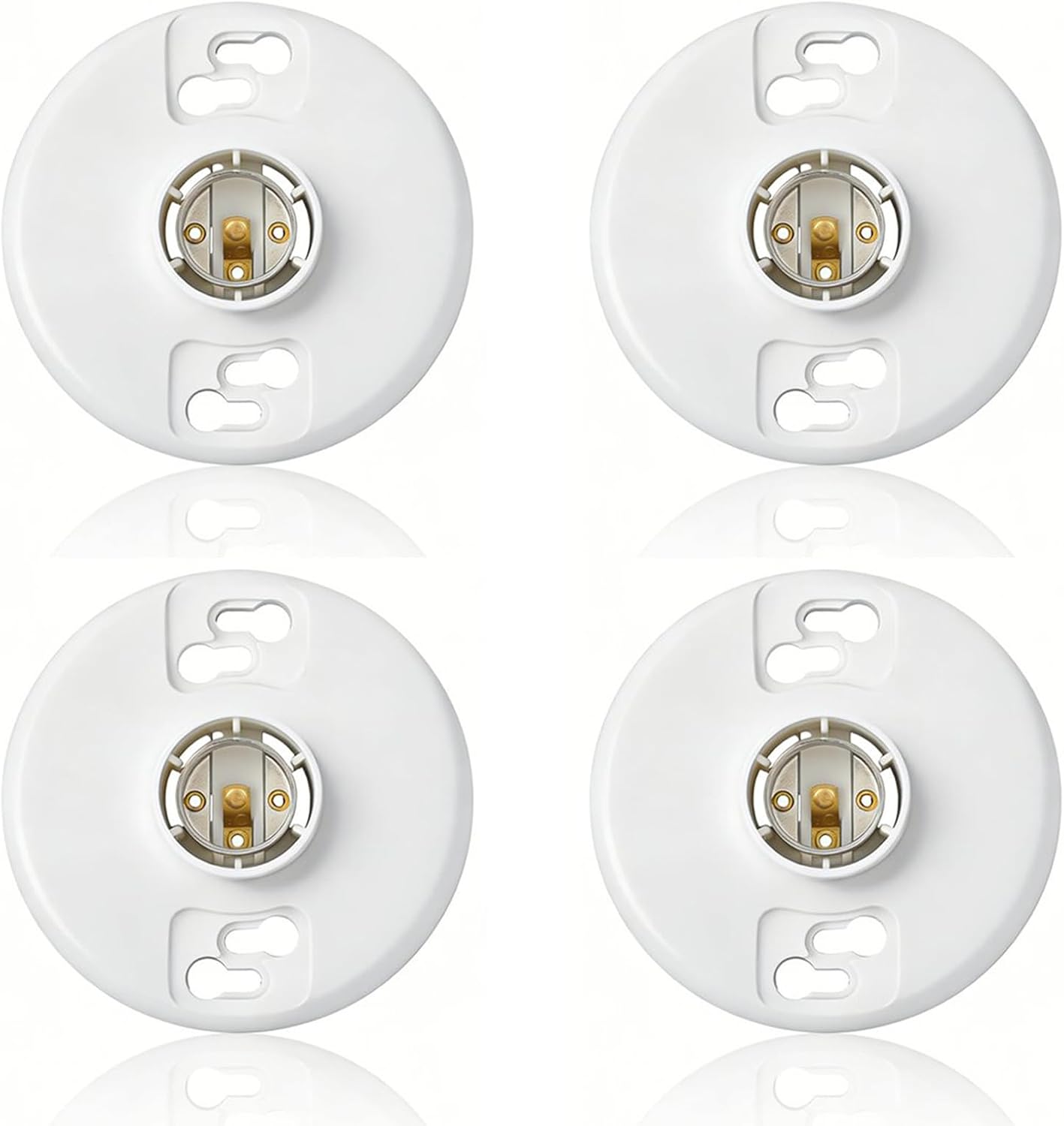 Soporte lámpara plástico base media 4uds enchufe E26 comp
