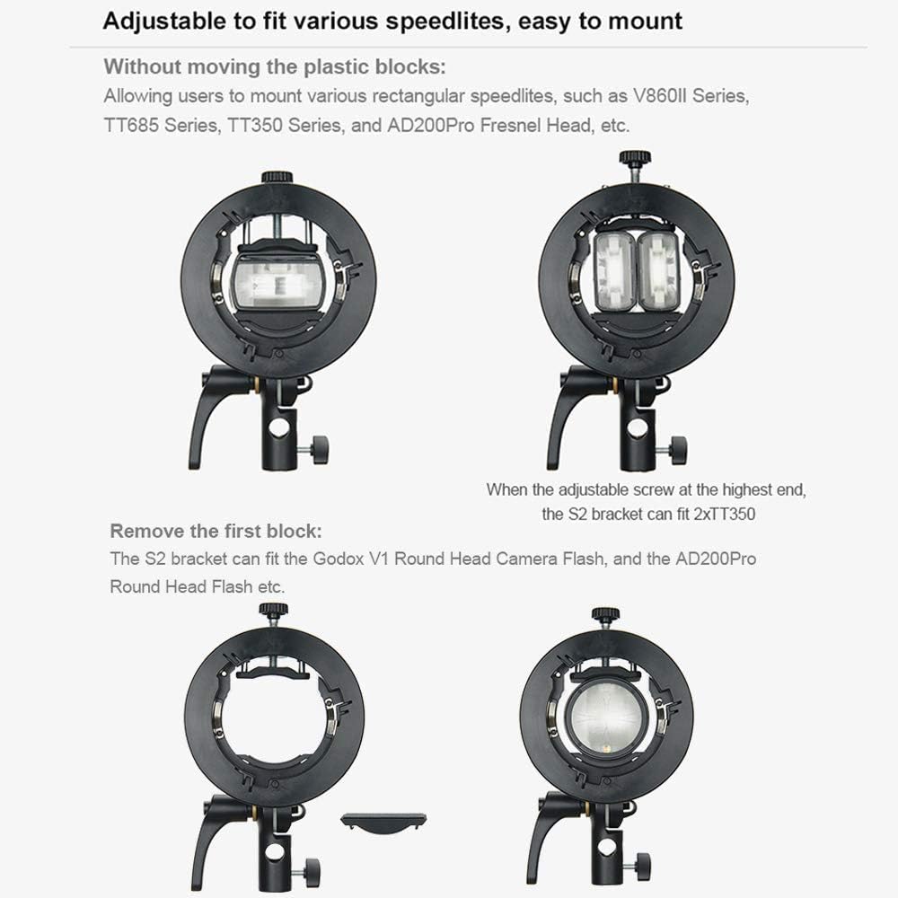 Soporte S2 Speedlite para flashes V100 AD200Pro inclinable