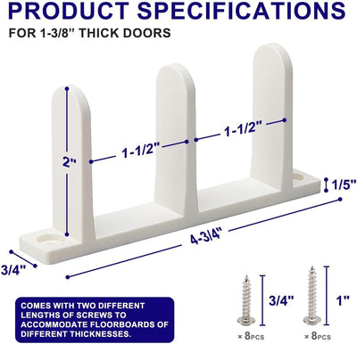 Guía suelo puerta corrediza armario ABS blanco 1-3/8pulg