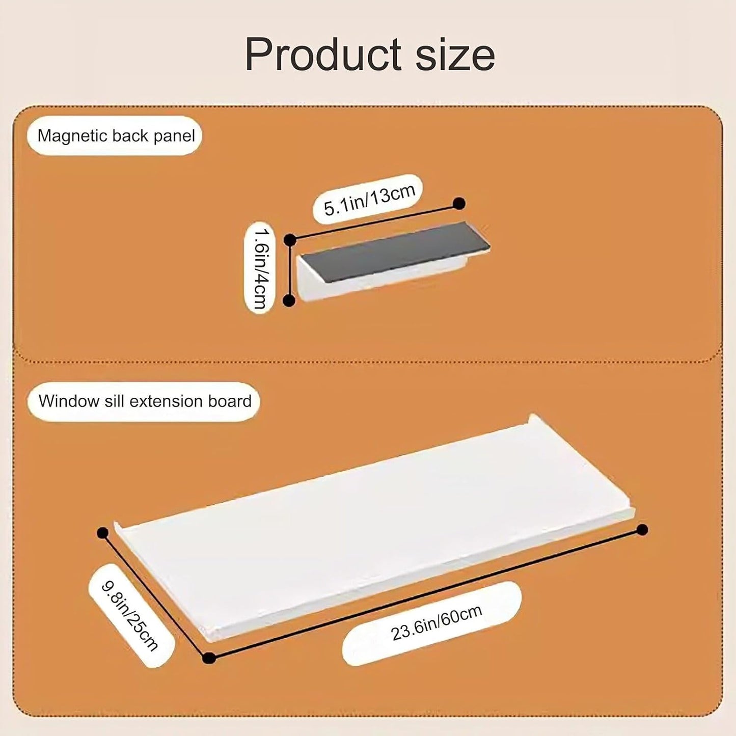 Placa extensora alféizar blanco 23.6pulg base magnética