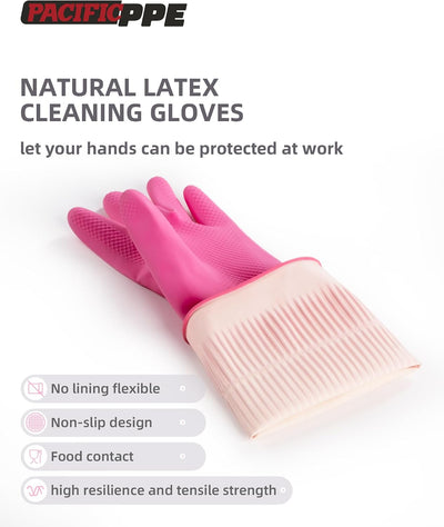 2 Pzas Guantes Goma Reutilizables para Lavar Platos y Limpiar