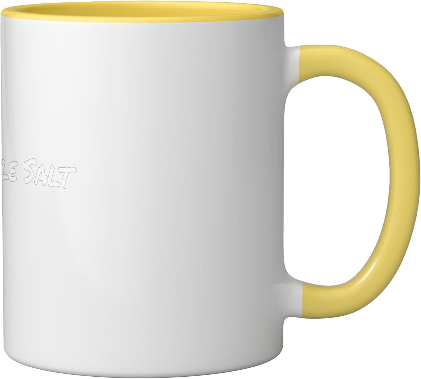 Taza Cerámica con Sal Amarillo/Blanco