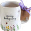 Taza de té de cerámica primavera con detalle de conejito