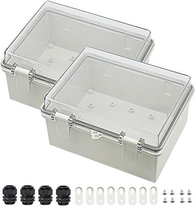2 Pzas Caja Conexión Plástico ABS IP65 Impermeable Exteriores