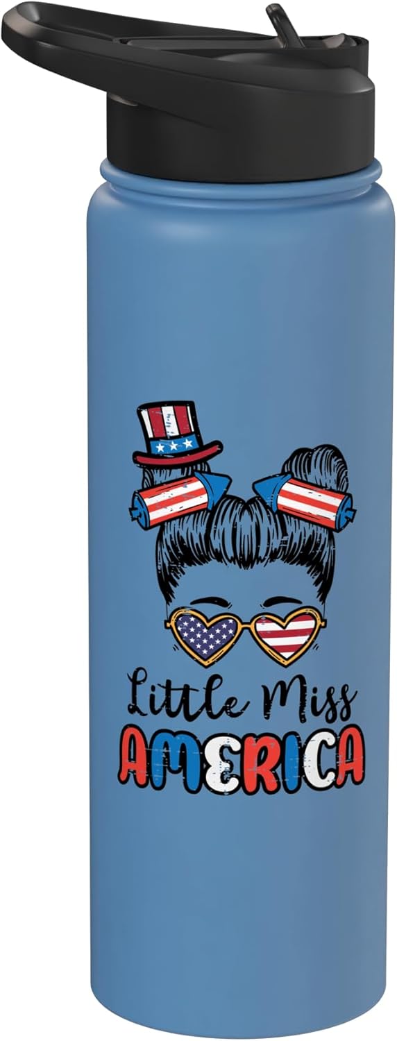 Botella de agua acero inoxidable para niña patriotera
