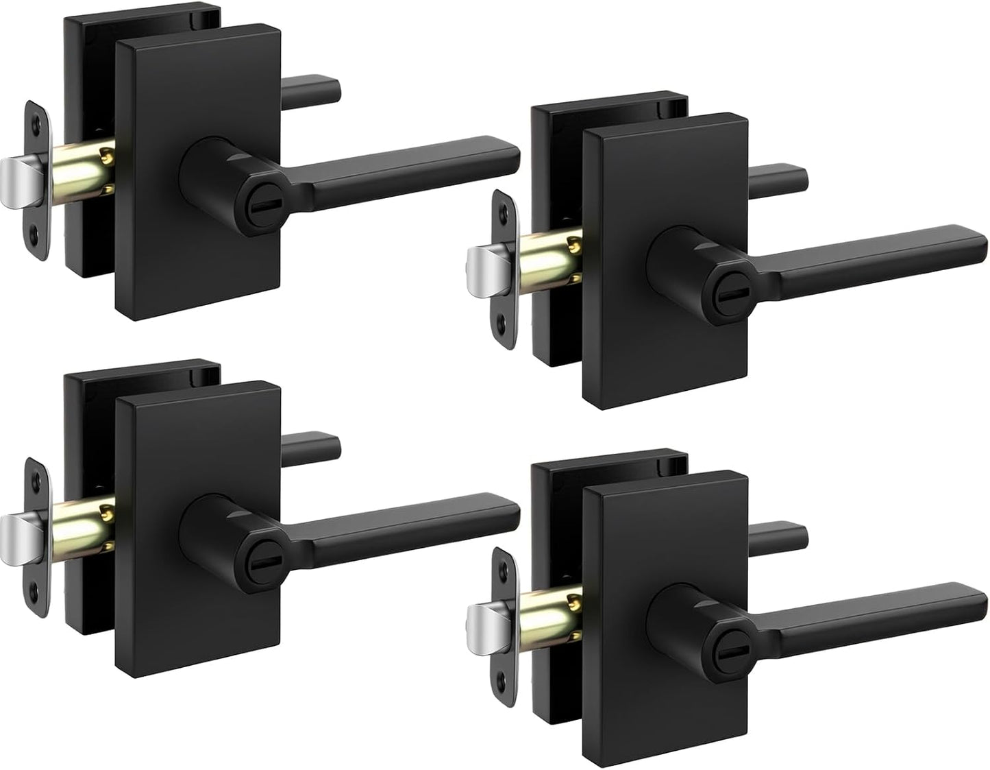 Manijas puerta negras mate sin llave ajustable dormitorio baño
