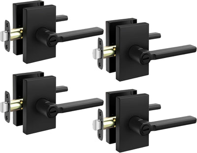 Manijas puerta negras mate sin llave ajustable dormitorio baño