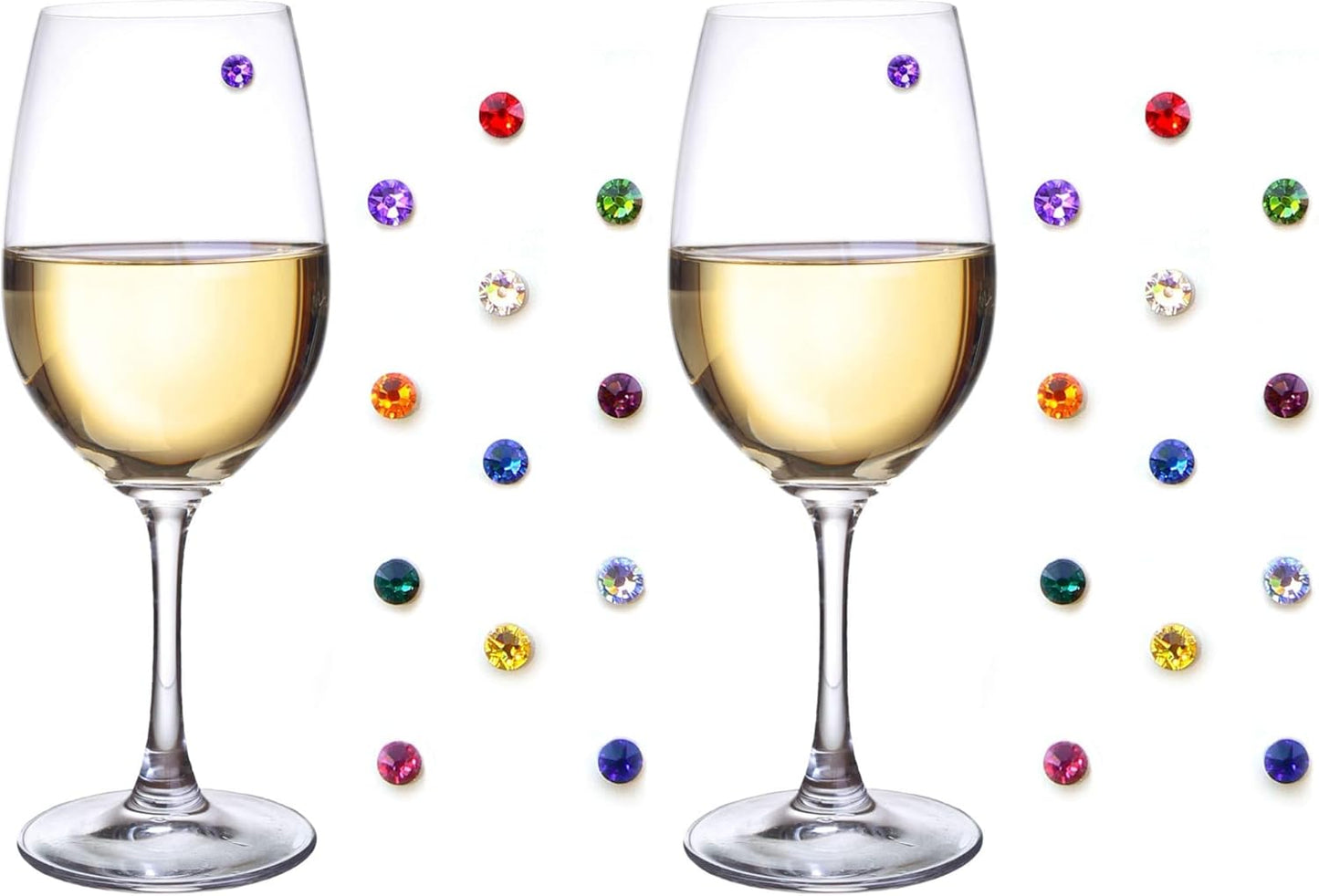 Set 12 Marcadores Cristal Magnéticos para Vasos Sin Tallo con Caja