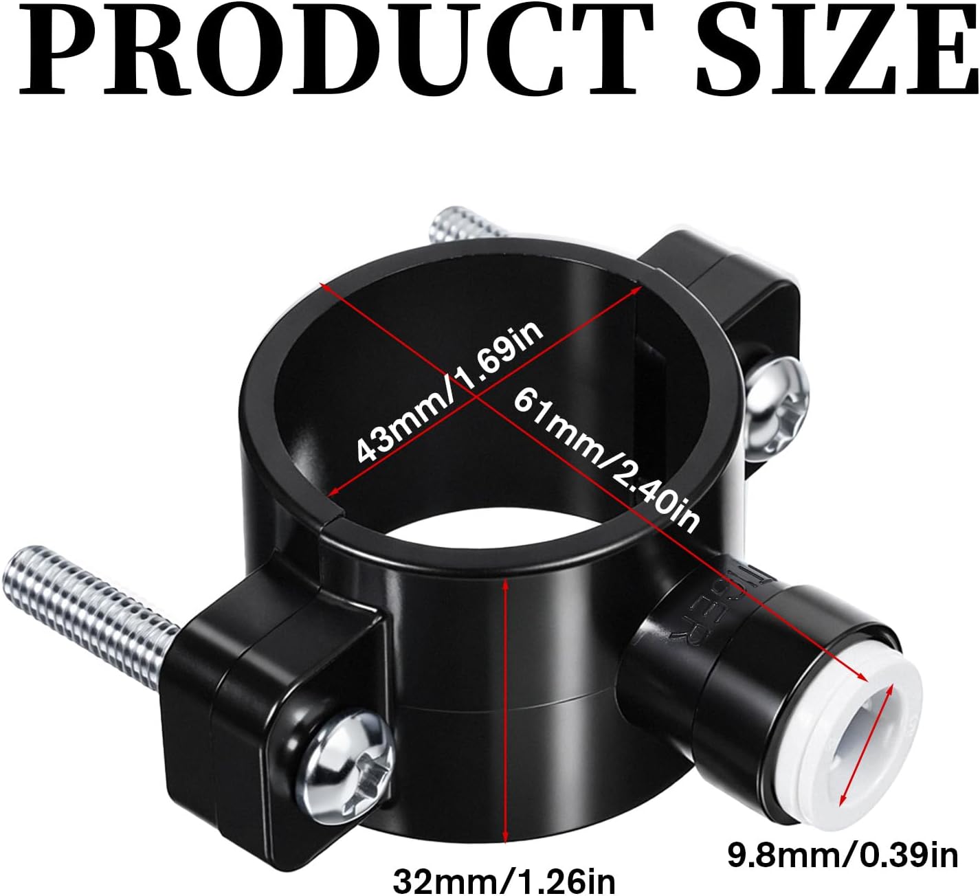 Abrazadera válvula drenaje 3/8" para sistema ósmosis