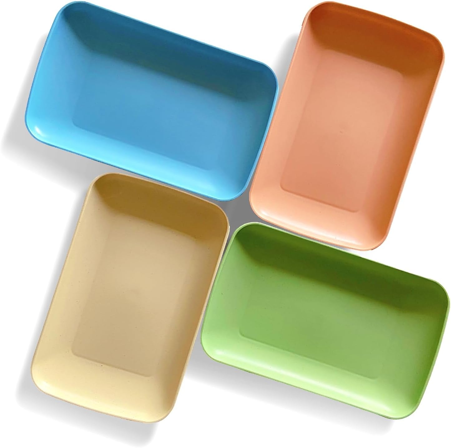 Platos rectangulares de paja de trigo sin BPA para hogar cocina campamento 9.25
