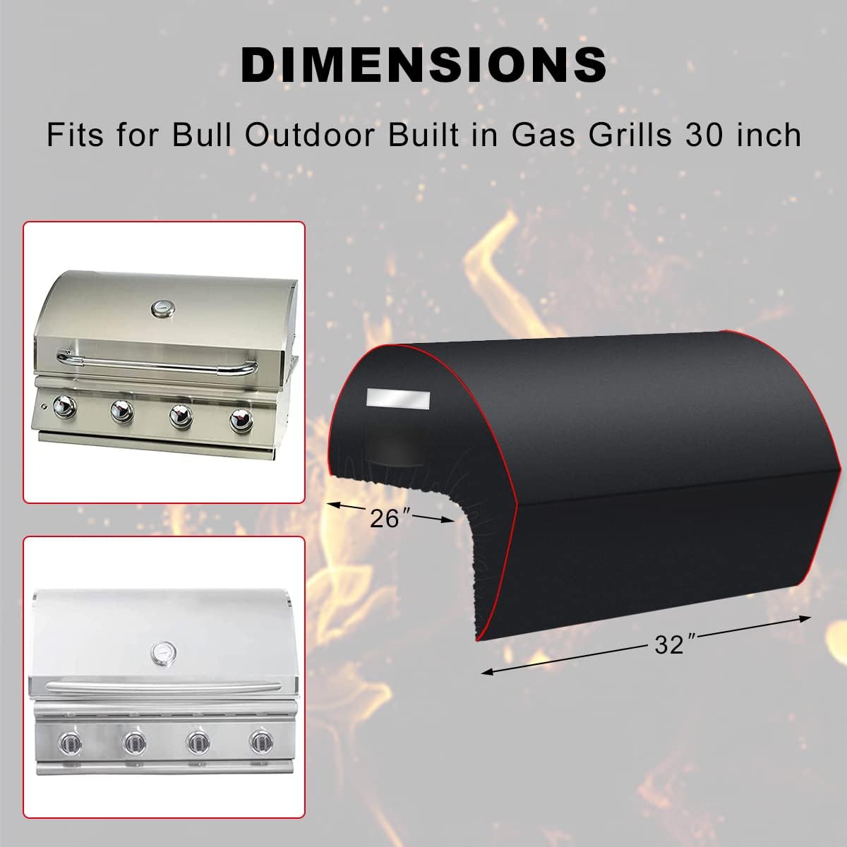 Cubierta parrilla Bull 32pulg a prueba agua viento