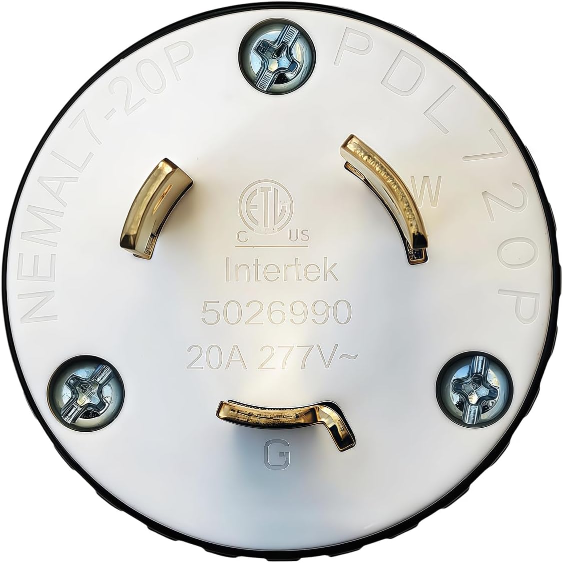 Conector NEMA L7-20P enchufe macho 20A 277V industrial
