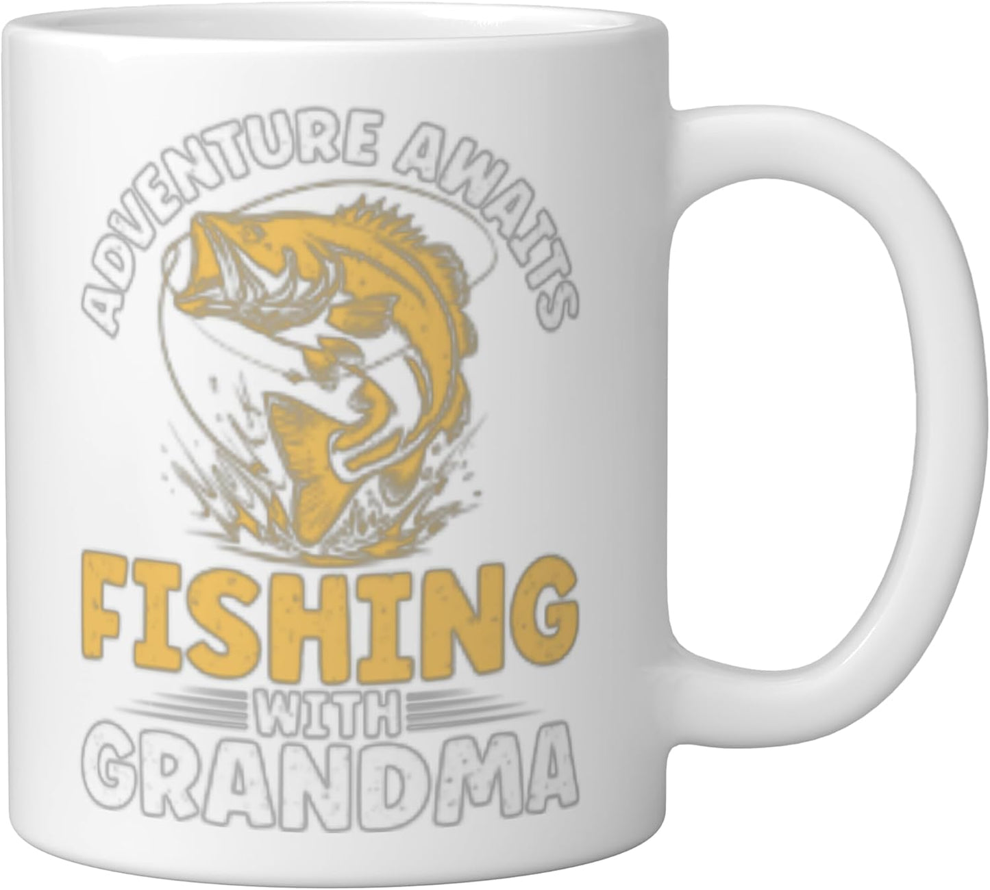 Taza Cerámica para Pescar con Abuela Blanca
