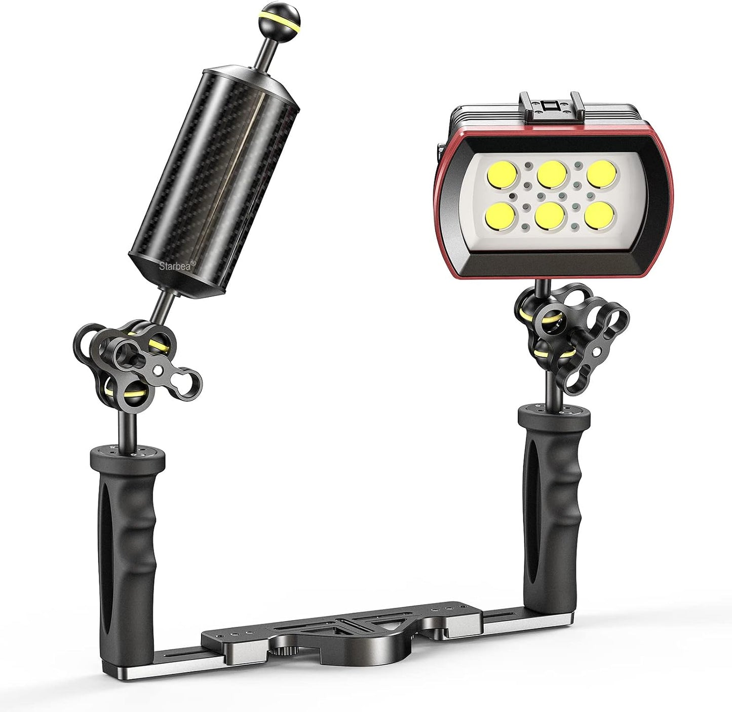Brazo flotante fibra carbono 8'' para buceo con luz