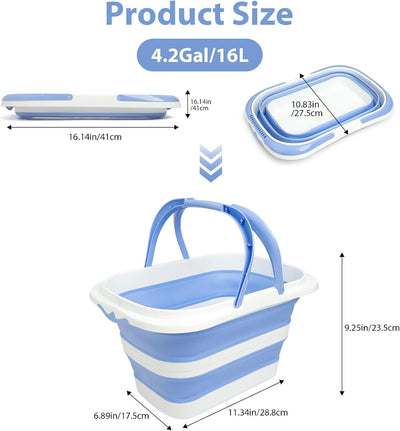 Cubo trapeador plegable 4.2gal con asa para hogar y lavado