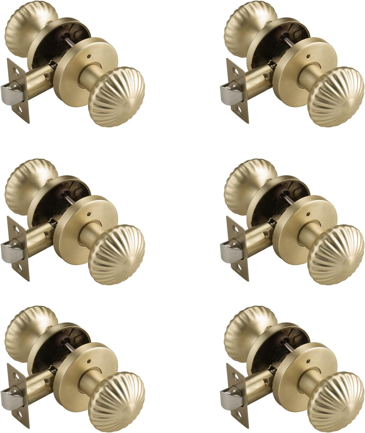 6 Pomas Dorados para Puerta Interior Resistente Cerradura
