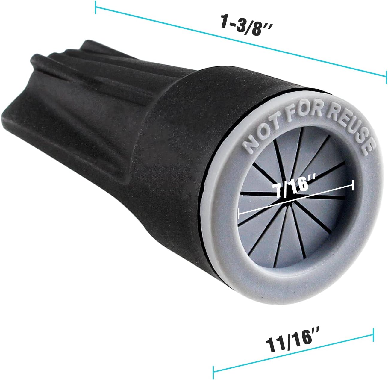 50 Pzas Conectores Alambre Impermeables Negro 1-3/8x11/16