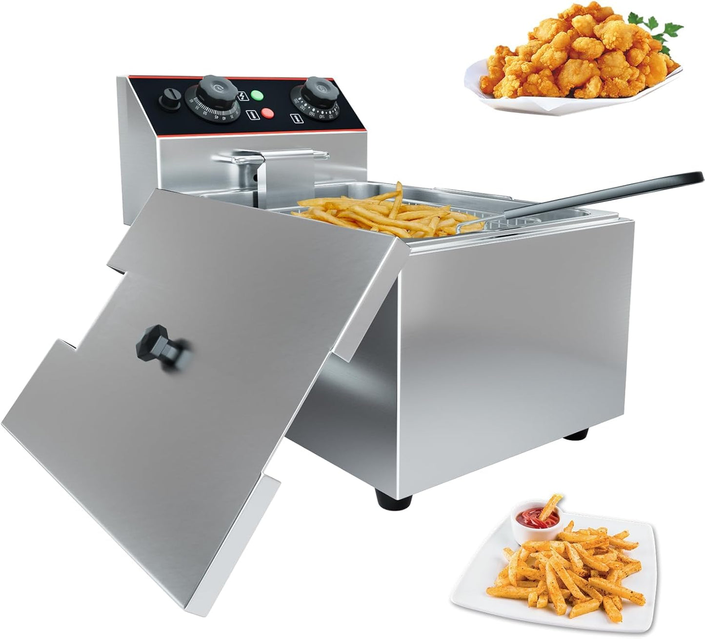 Freidora eléctrica acero inox 11 L control temperatura