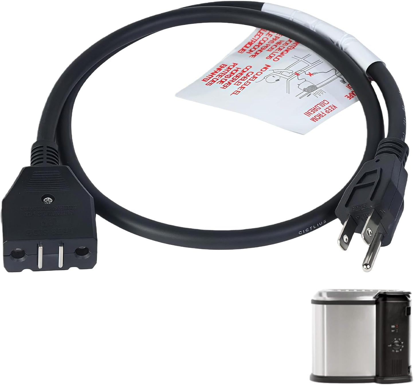 Cable de alimentacin magnico para freidora de pavo Masterbuilt 8L/10L XL